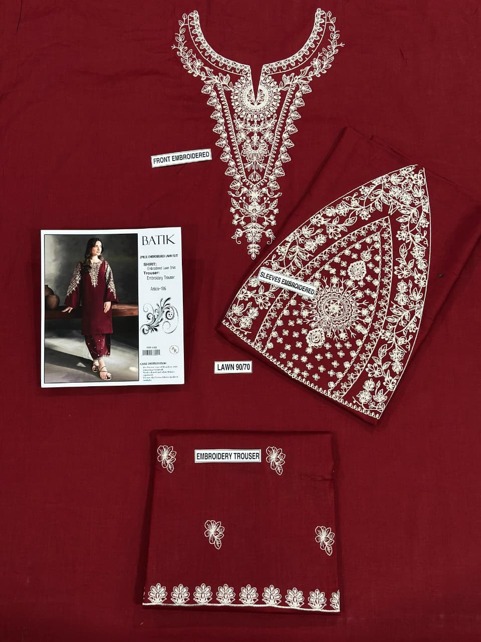 PURE LAWN EMBROIDERED 2PC