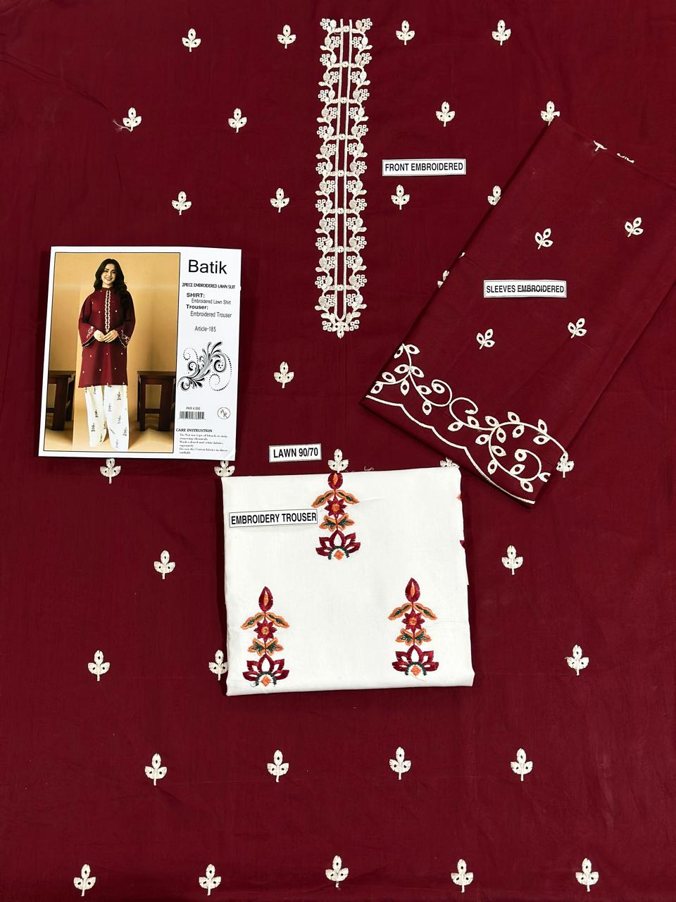 PURE LAWN EMBROIDERED 2PC
